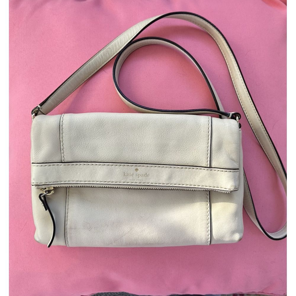 Kate Spade New York Cream Leather Crossbody Bag